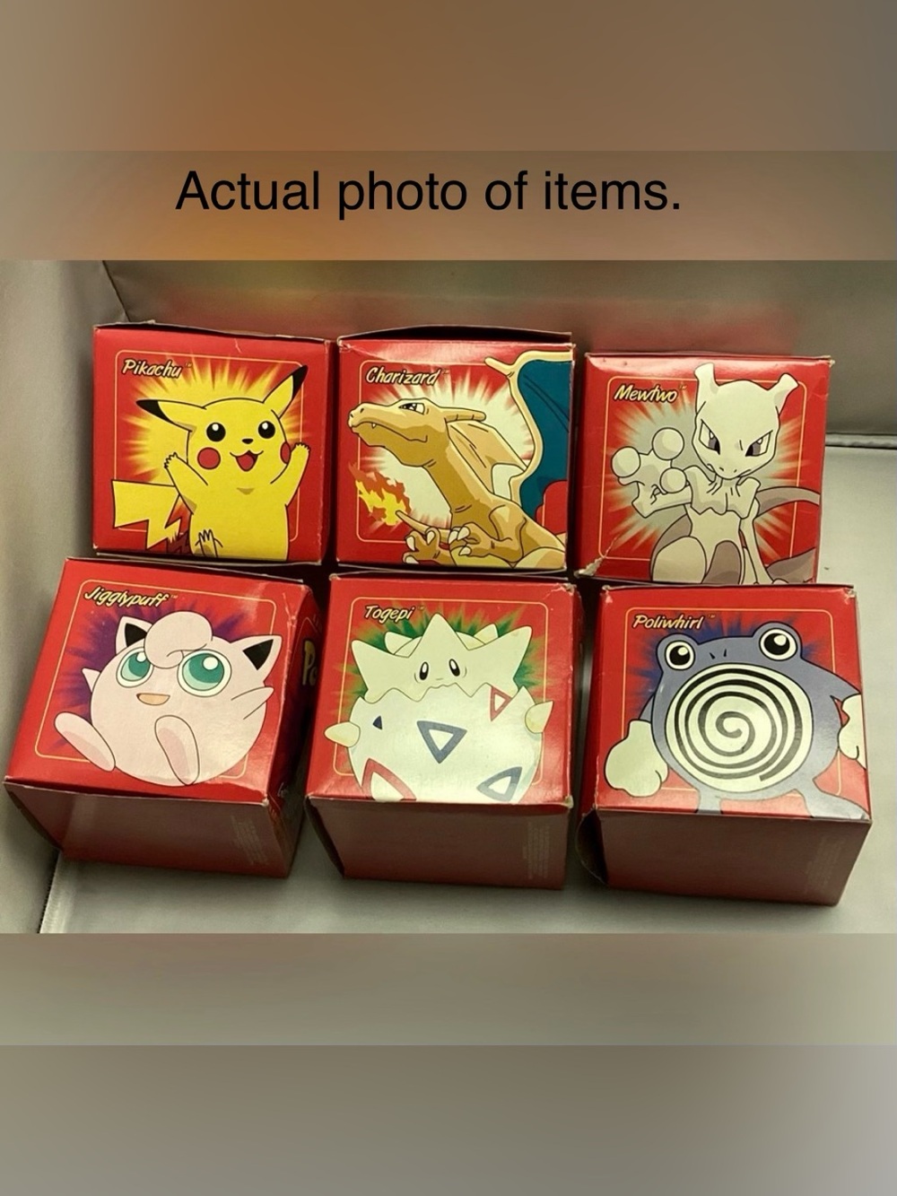 Pokémon Mini Cube Collectible Set w/COA - Pikachu/Charizard/Mewtwo +3/Red/GOLD.